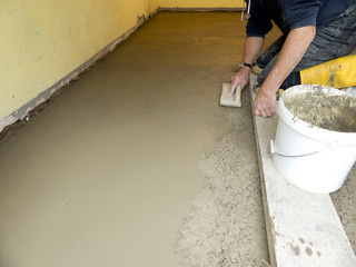 Baustellen Bauarbeiten Zement geglättet
