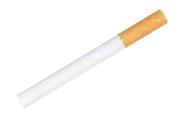 close up shot of cigarette isolated on a white background