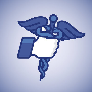 Like icon caduceus medical symbol, vector Eps10 illustration.