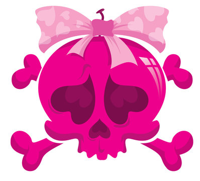 Emo Girl Skull Vector