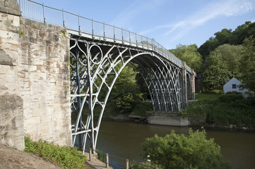 Iron Bridge spans River Severn at Ironbridge UK