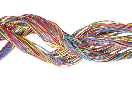 Multicolored network computer cables