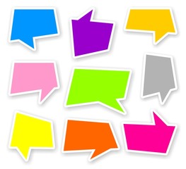 stickers of color comics text bubbles