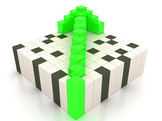 Arrow made of cubes standing on the cubes №4