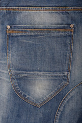 A back pocket is on jeans.