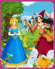 Fototapeta na wymiar Cinderella - castles - knights and fairies