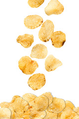Fototapeta na wymiar Unhealthy Crispy Potato Chips