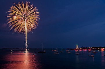 Firework Burst over Marblehead Harbor