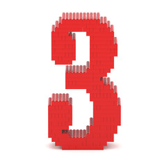Fototapeta premium Number3 built from toy bricks