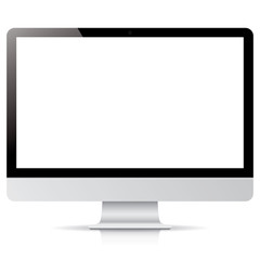 vector computer display isolated on white background