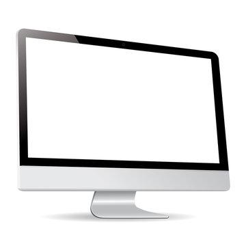 vector computer display side isolated on white background