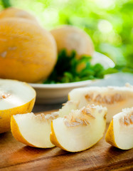 melon with slices