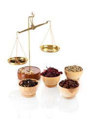 Sale of spices isolated on white