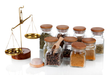 Sale of spices isolated on white