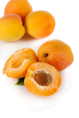 Apricots isolated on white