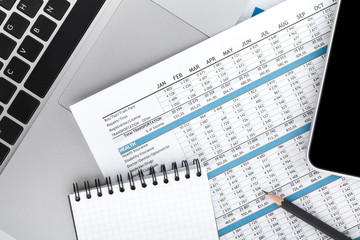 Financial papers, computer and office supplies