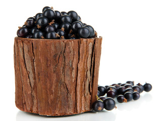 Fresh black currant isolated on white