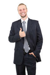 Young business man isolated on white