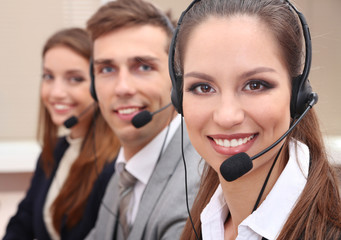 Call center operators at work