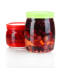 Home made berry jam isolated on white