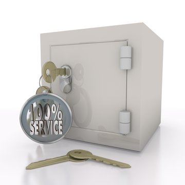3d render of a isolated closed icon  on a safe door