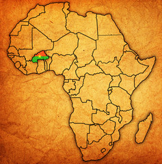 burkina faso on actual map of africa