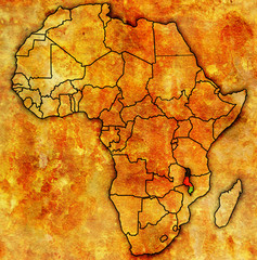 Fototapeta na wymiar malawi on actual map of africa