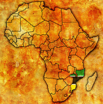 mozambique on actual map of africa