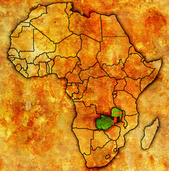 Fototapeta na wymiar zambia on actual map of africa