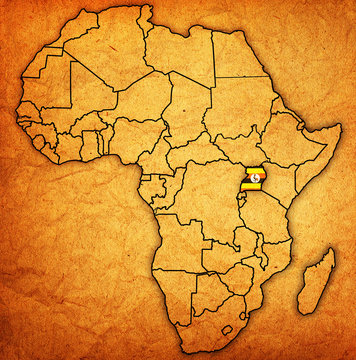 uganda on actual map of africa