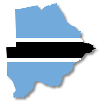 Carte / drapeau du Botswana