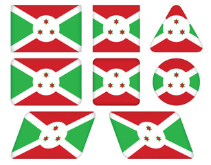 set of buttons with flag of Burundi