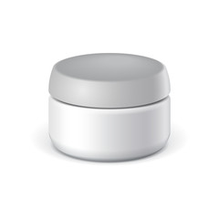 White elegant Cosmetic cream jars. Vector