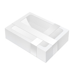 Realistic White Package Box. For device