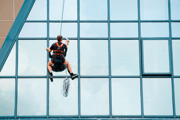 Industrial mountaineering worker