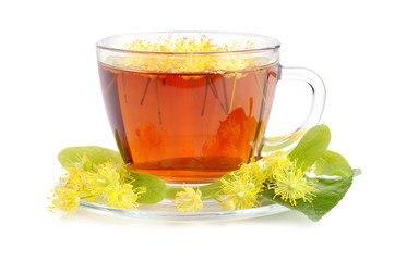 Linden tea in cup