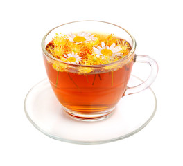 Camomile and linden tea