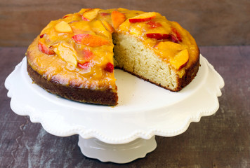 Sponge cake with peach mousse