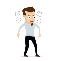 Young businessman cartoon angry