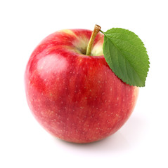 Apple with leaf