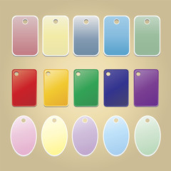 vector blank badges. multicolor set.