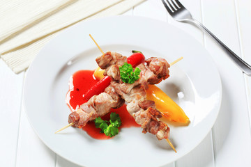 Pork kebabs