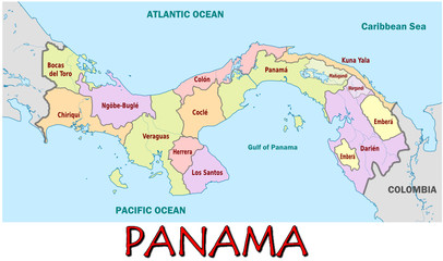 Fototapeta na wymiar Panama Central America national emblem map symbol motto