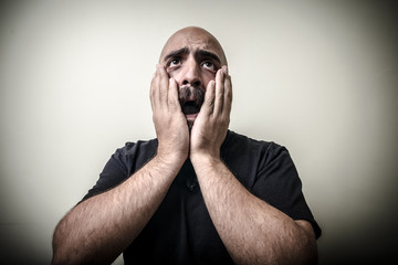 desperate bearded man