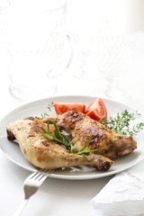Roasted chicken with tomatoes and herbs
