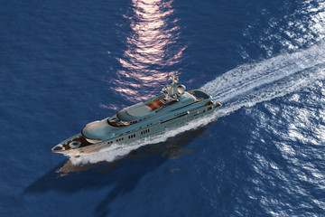 Luxusmotoryacht auf See
