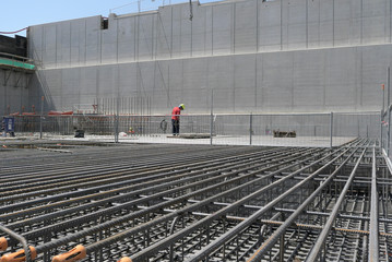 Ferraillage construction usine nucléaire