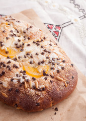 Traditional Catalan chocolate and candied orange brioche
