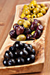 Variety of green, black and mixed marinated olives