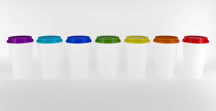 Plastic cups colorful